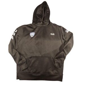 USA Water Polo Hoodie Sweatshirt Mens‎ Small Black TYR Pullover National Team